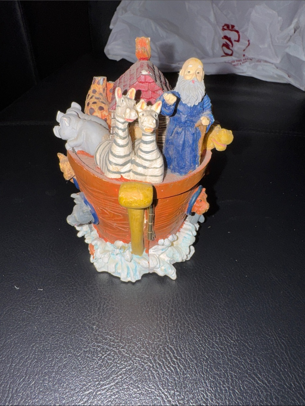 VINTAGE NOAH’S ARK SHIP BOAT HOME ACCENT DECORATIVE OBJECT DECOR